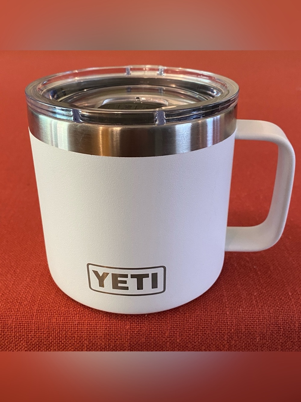 Yeti Rambler 14 oz White Magslider Lid Stainless Double Wall Insulated Cup Mug